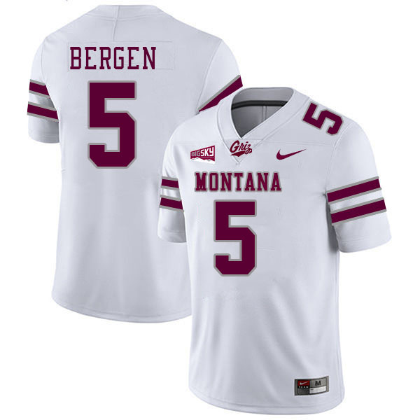 Junior Bergen Montana Grizzlies Jersey,University Of Montana Grizzlies #5 Junior Bergen Jersey-White